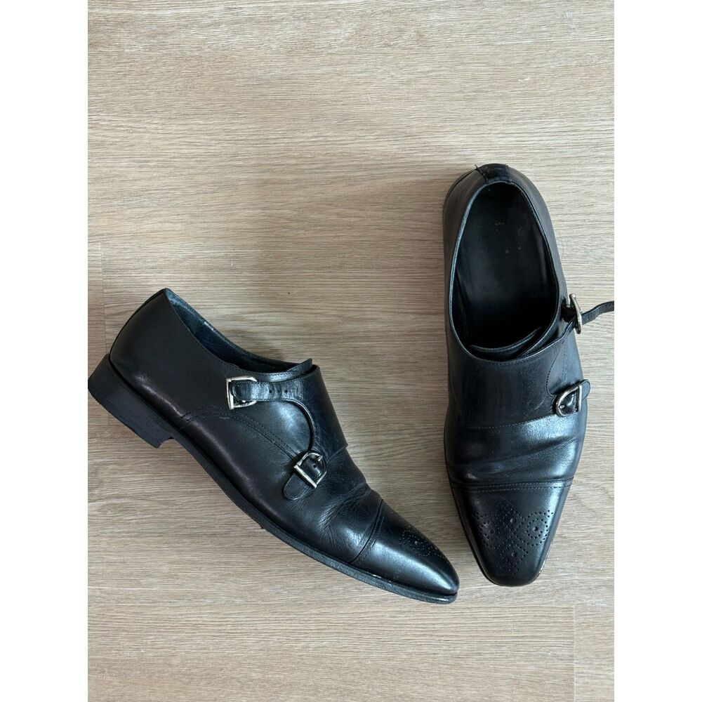 Black Calf Double Monk Strap - Men's Size US 12